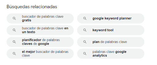 Buscador keywords en Google
