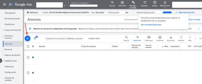Cómo crear un anuncio en Google Ads