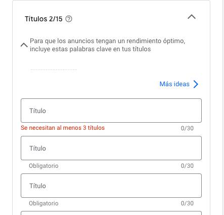 Título en Anuncio de Google Ads