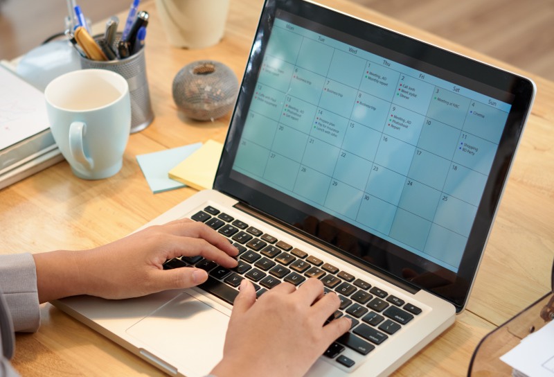 Plantilla de calendario para gestionar el blog