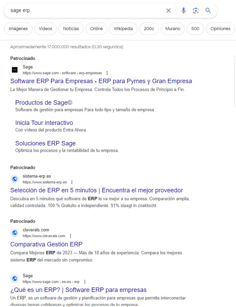 Ejemplo sage ERP
