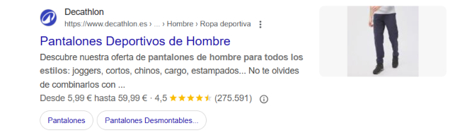 Ejemplo de rich snippets