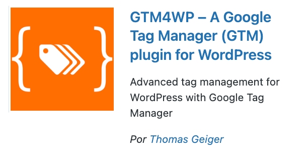 Plugin GTM para WordPress