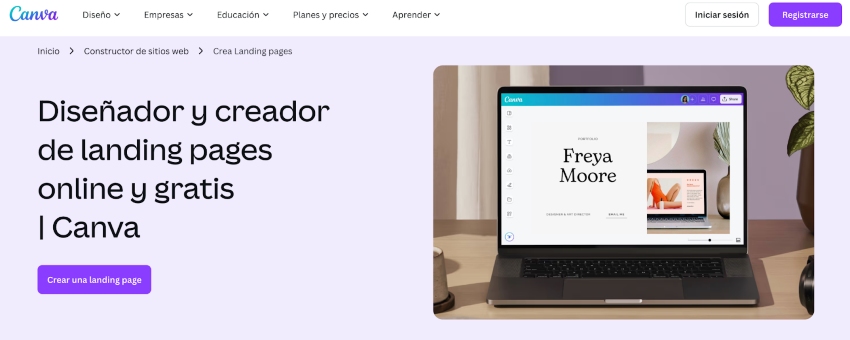 Canva como herramienta de landing page