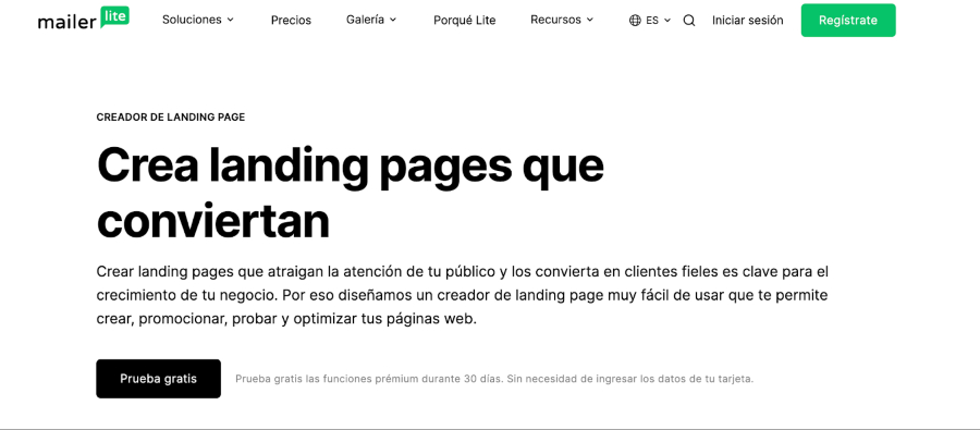 Mailerlite como herramienta de landing page