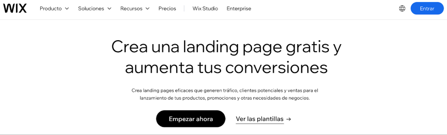 Wix como herramienta de landing page