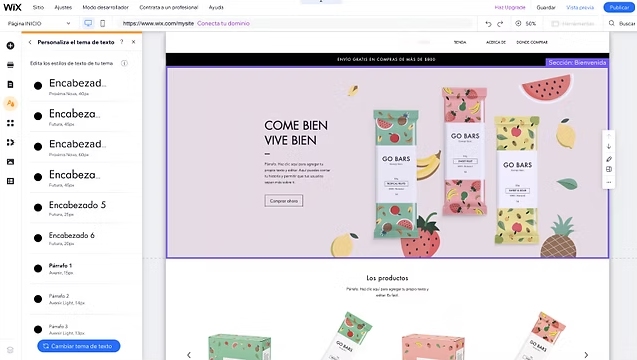 Encabezados en Wix